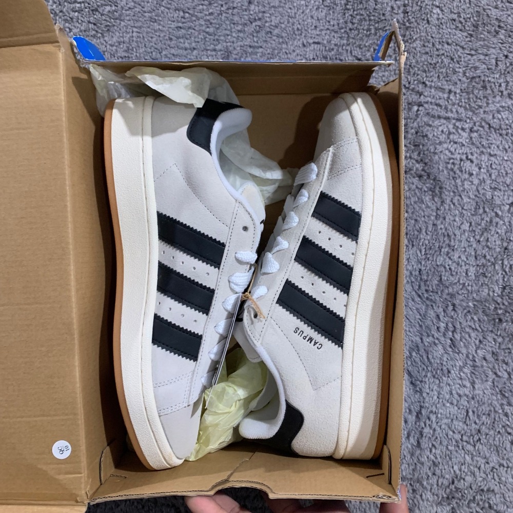Adidas Originals Campus 00s W Crystal White Black Gum GY0042 Womens Size 9 NEW